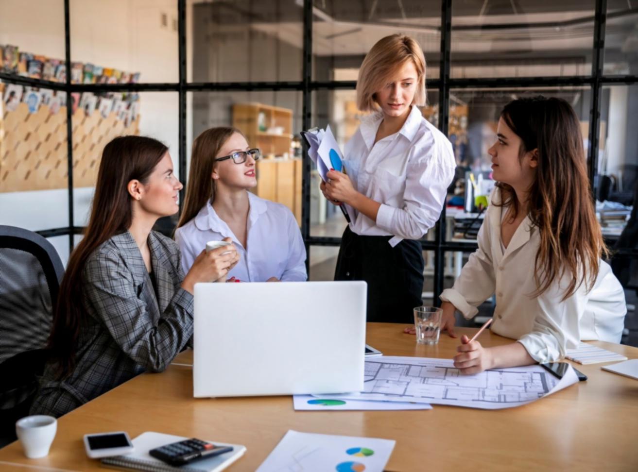 Professional business training environment showcasing adaptive learning methods